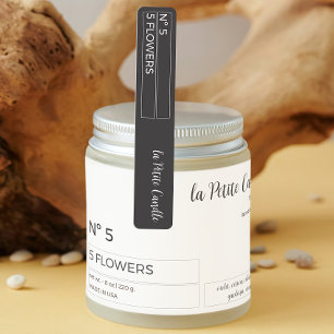 Black & White Thin Candle Tamper-Proof Seal Labels