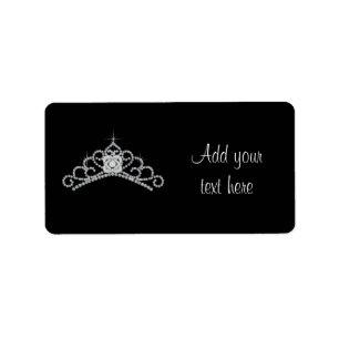 Black White Tiara Address Labels