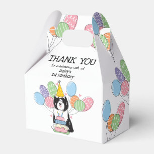 Black White Tibetan Terrier Dog Thank You Favour Box