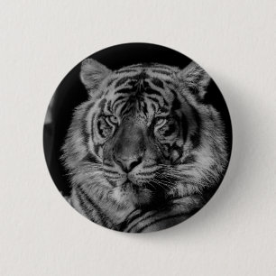 Black & White Tiger 6 Cm Round Badge