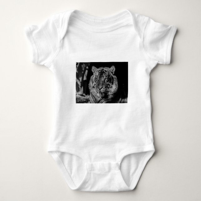 Black & White Tiger Baby Bodysuit (Front)