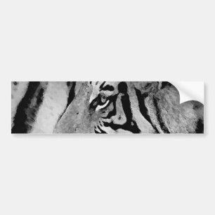 Black & White Tiger Bumper Sticker