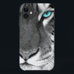 Black White Tiger iPhone 11 Case<br><div class="desc">tiger eye white grey black</div>