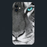 Black White Tiger iPhone 11 Case<br><div class="desc">tiger eye white grey black</div>