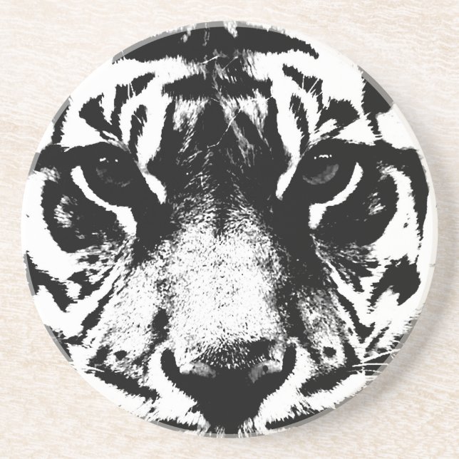Black & White Tiger Coaster (Front)