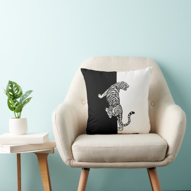 Black White Tiger  Cushion (Chair)