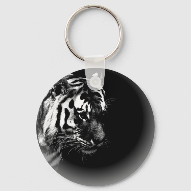 Black & White Tiger Key Ring (Front)