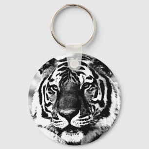 Black & White Tiger Key Ring