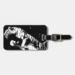 Black & White Tiger Luggage Tag