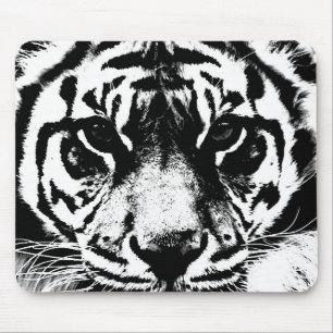Black & White Tiger Mouse Mat
