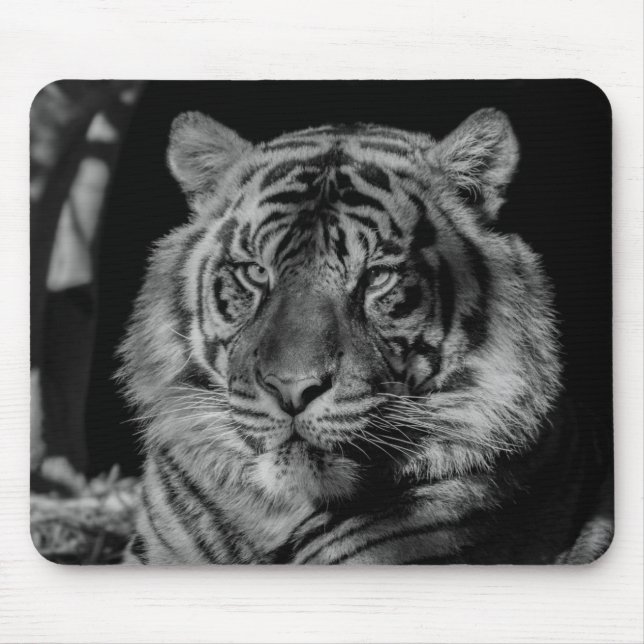 Black & White Tiger Mouse Mat (Front)
