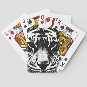 Black & White Tiger Playing Cards