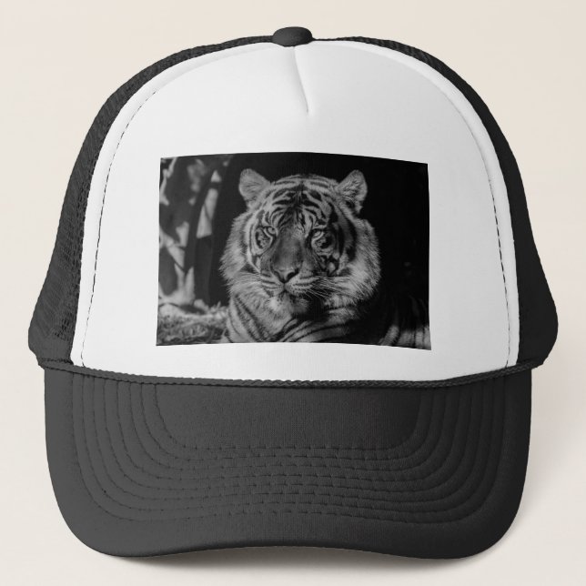 Black & White Tiger Trucker Hat (Front)