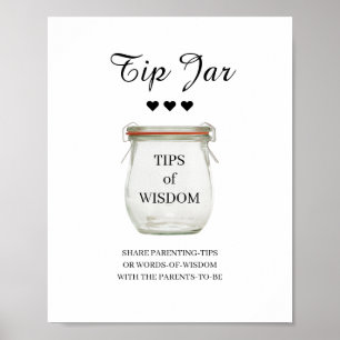 Black & White Tip Jar Poster