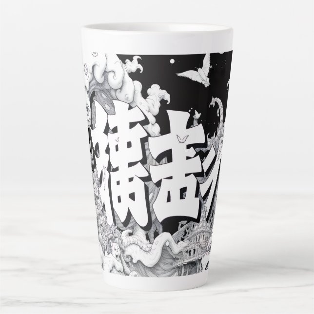 Black & White Tokyo Latte Mug (Front)
