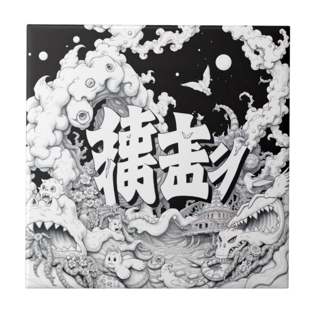 Black & White Tokyo Tile (Front)