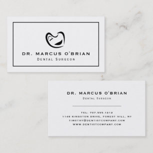 Black & White Tooth Logo, Dentistry, Dentist Business Card
