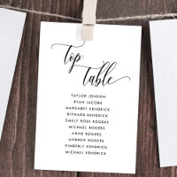Black & White, Top Table Seating Plan Card