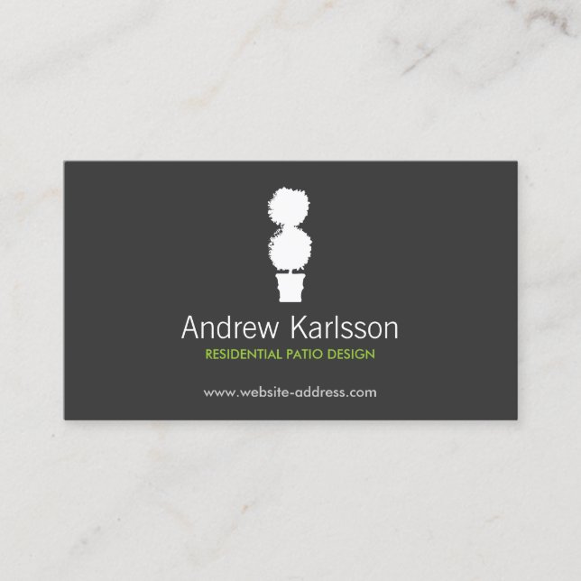 BLACK & WHITE TOPIARY LOGO II Business Card (Front)