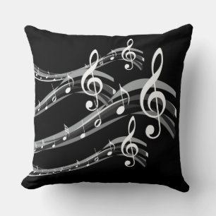 Black & White Treble Clef Cushion