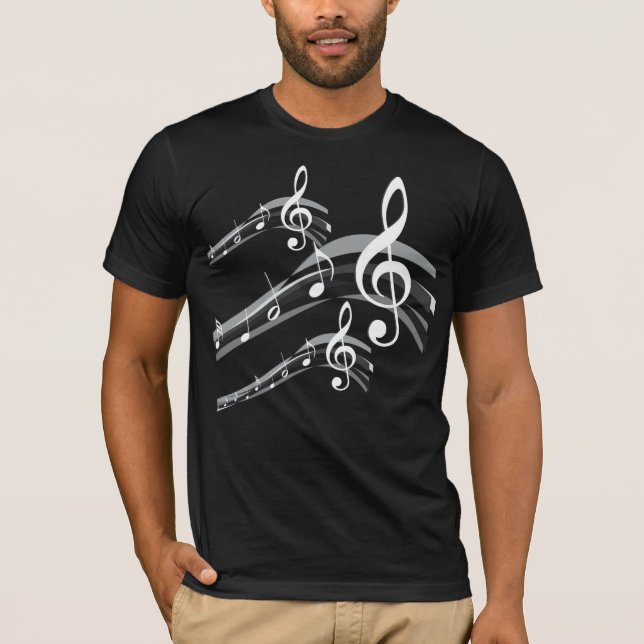 Black & White Treble Clef T-Shirt (Front)