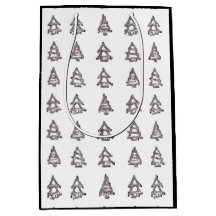 Black & White Tree Gift Bag (Black Sides)