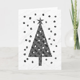Black & White Tree & Snow Holiday Card
