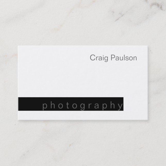 Black & White Trend Photography Business Card (Front)