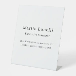 Black & White Trendy Minimal Plain Simple Pedestal Sign