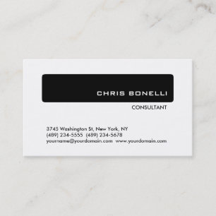 Black White Trendy Modern Stripe Business Card