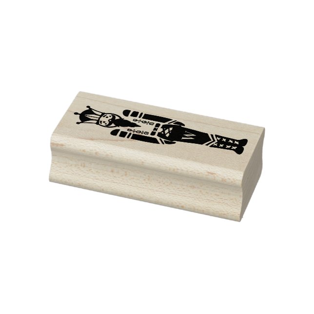 Black & White Trendy Nutcracker Christmas Rubber Stamp (Stamp)