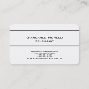 Black & White Trendy Plain Stylish Simple Business Card