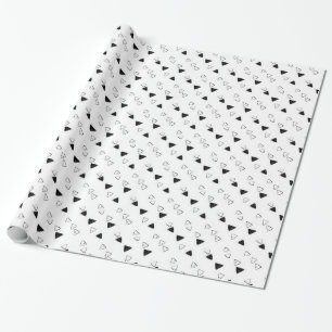 Black & White Triangles Design Wrapping Paper