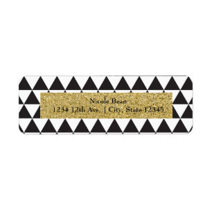 Black & White Triangles & Gold Glamour Chic