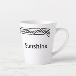 Black & White Triangles Personalised Latte Mug
