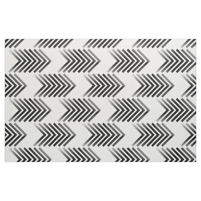 Black White Tribal Arrow Pattern Fabric (Fat Quarter)