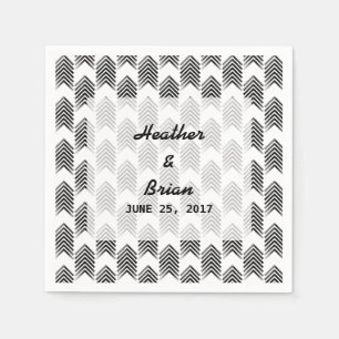 Black White Tribal Arrows Paper Napkins