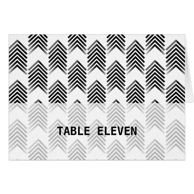 Black White Tribal Arrows Table Number Card (Front Horizontal)