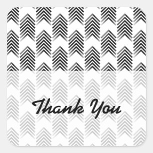 Black White Tribal Arrows Thank You Stickers
