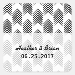 Black White Tribal Arrows Wedding Stickers