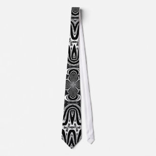 Black White Tribal Design Mens Fashion neck Tie