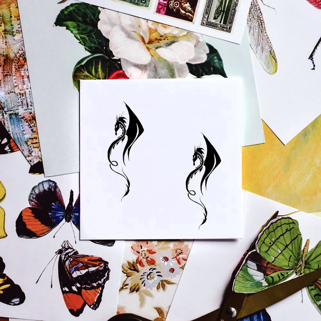 Black White Tribal Dragon Rubber Stamp (Creator Uploaded)