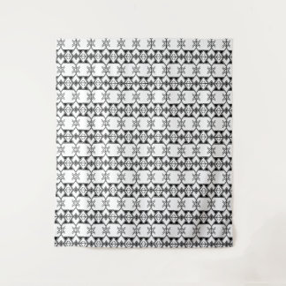 Black & White Tribal Geometric Tapestry