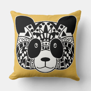 Black & White Tribal Panda Cushion