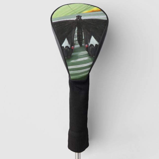 Black & White Tropical Butterfly  Golf Head Cover (Front)