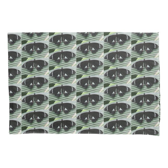 Black & White Tropical Butterfly Pillowcase (Front)