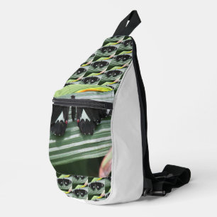 Black & White Tropical Butterfly  Sling Bag