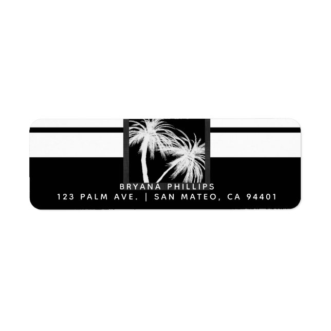 Black & White Tropical Palm Trees Modern Wedding (Front)