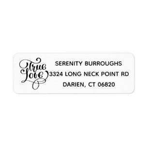 Black & White True Love Typography Wedding Party