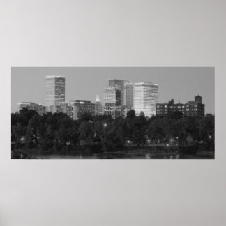 Black & White Tulsa Skyline Poster